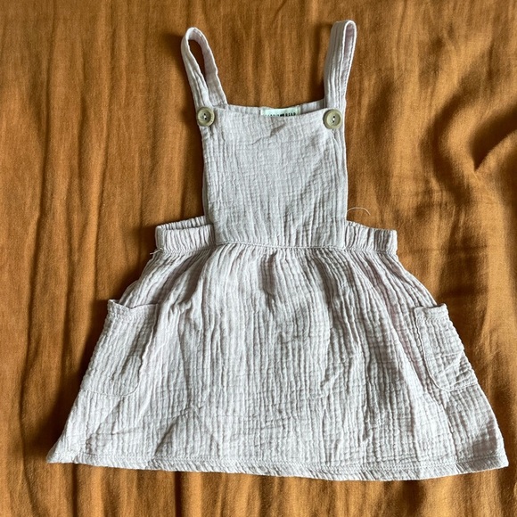 Rabbit + Bear Mauve Overall Muslin Dress - Picture 1 of 2